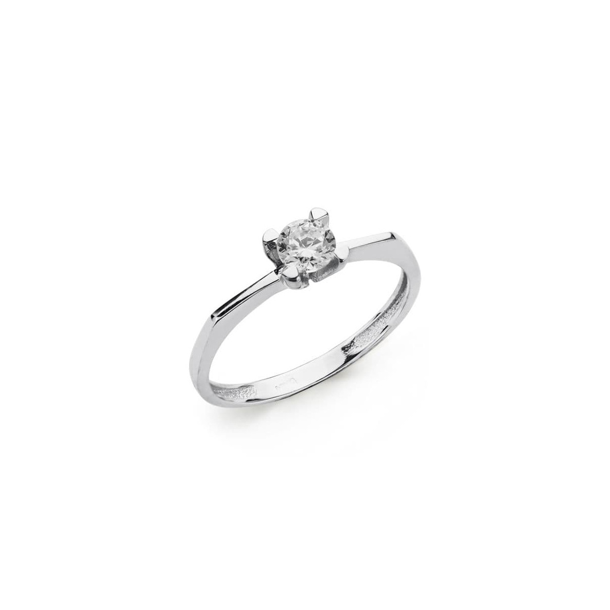 18K SOLITARIO ORO BLANCO CIRCONITA 5 MM