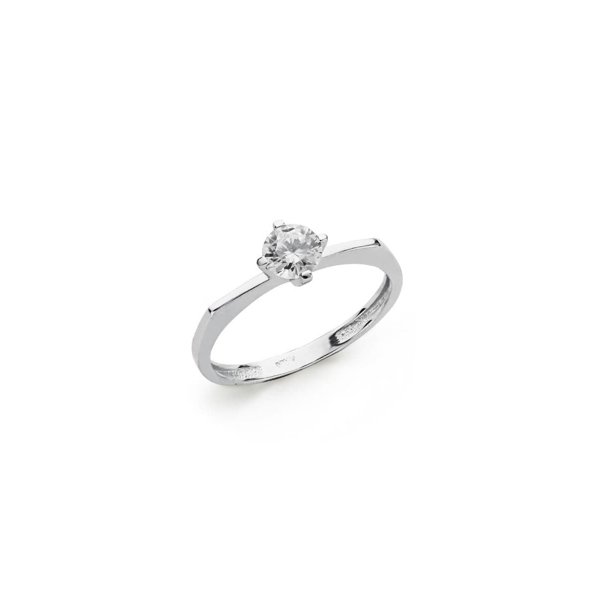 18K SOLITARIO ORO BLANCO CIRCONITA 5 MM