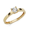 18K SOLITARIO ORO AMARILLO CIRCONITA 4.5 MM