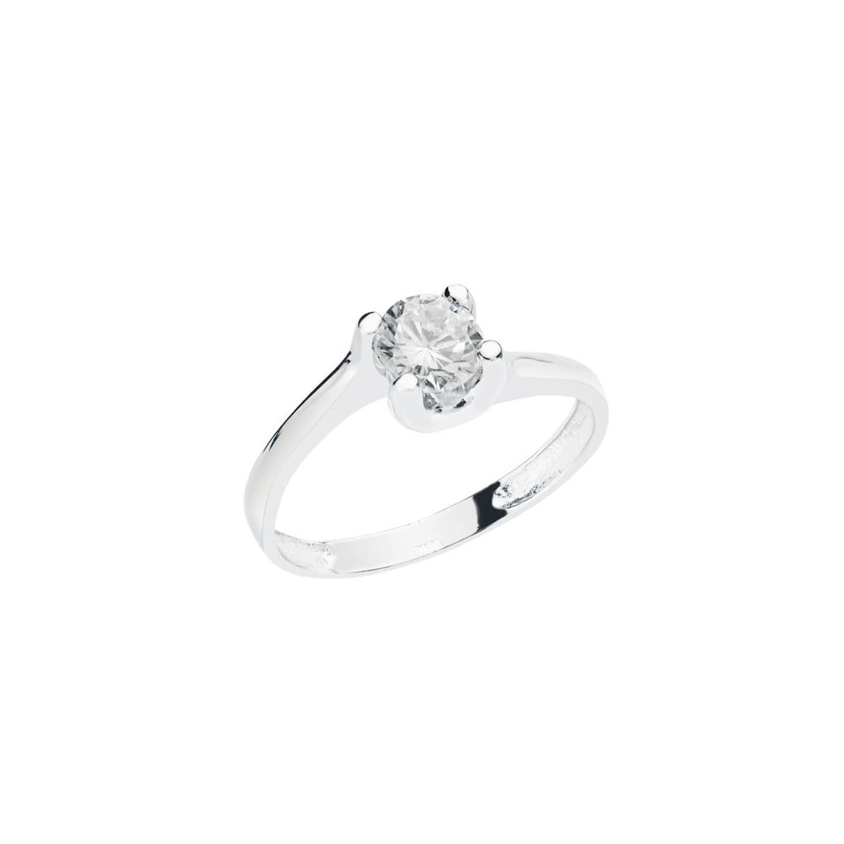 18K SOLITARIO ORO BLANCO CIRCONITA 5.5 MM GARRAS