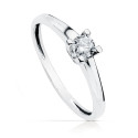 18K SOLITARIO ORO BLANCO 4 GARRAS CON CIRCONITA DE 4 MM