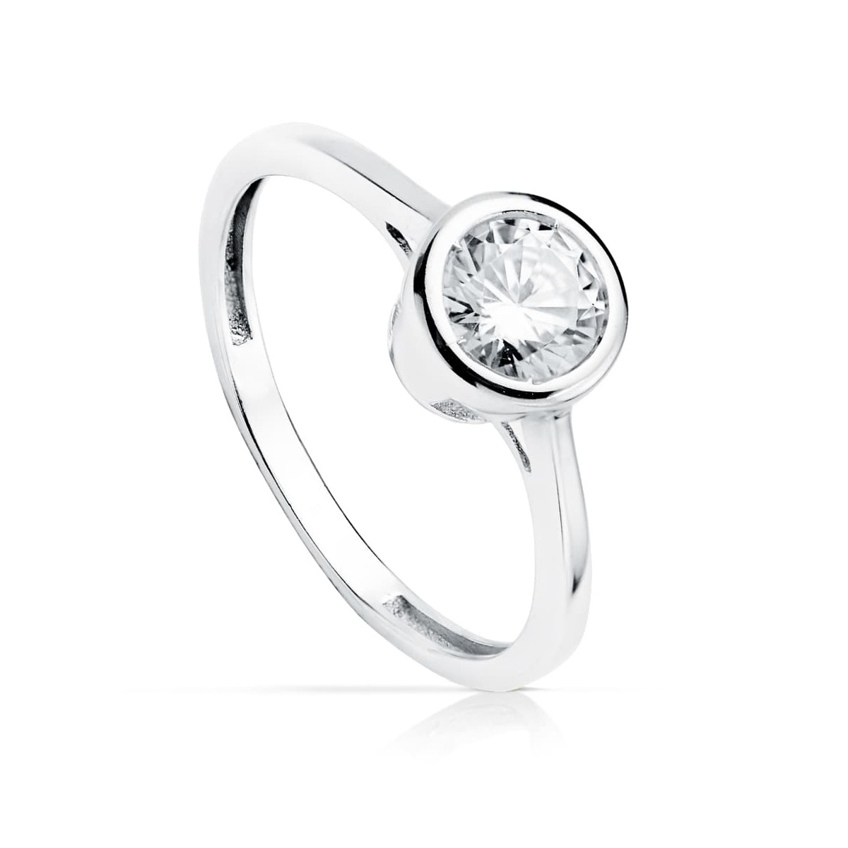 18K SOLITARIO ORO BLANCO CON CIRCONITA 5.5 MM