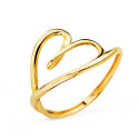 18K SORTIJA ORO AMARILLO CORAZON CRUZADO EN BRILLO. ANCHO: 12 MM C. AMOR