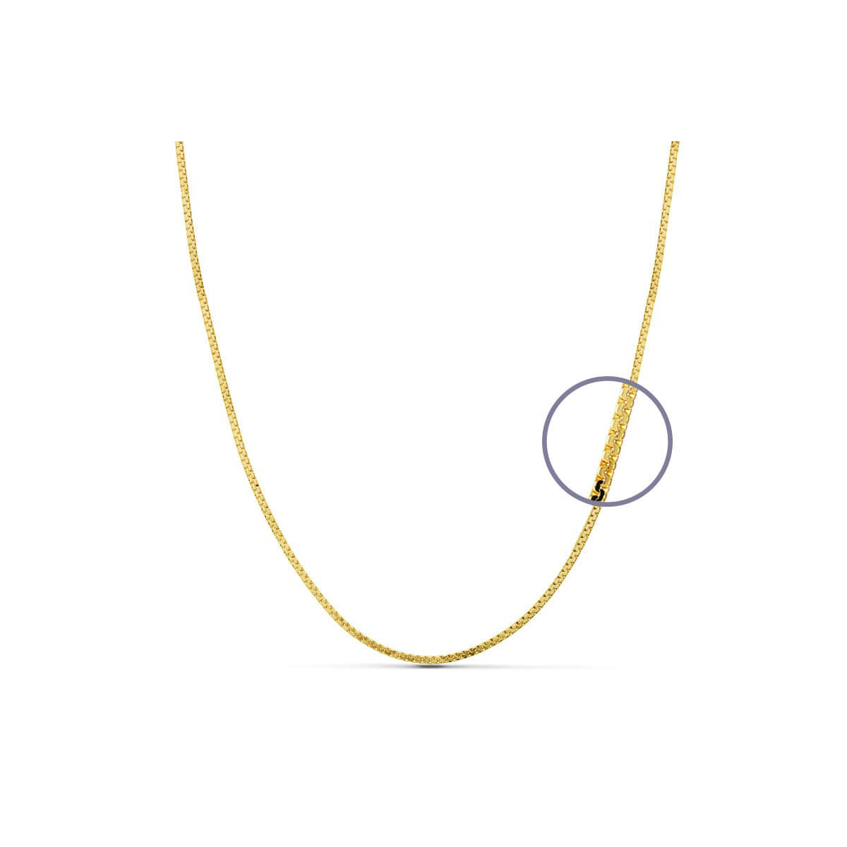 18K CADENA ORO AMARILLO MACIZA PLANA 40CM 1 MM