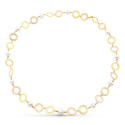 18K GARGANTILLA ORO BICOLOR AMARILLO Y ROSA PERLA CULTIVADAS 14 MM LARGO 85 CM