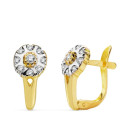 18K PENDIENTES BICOLOR CIRCONITA 12X6 MM CIERRE CATALAN