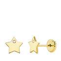 18K PENDIENTES ORO AMARILLO ESTRELLA CIRCONITA 6X6 MM CIERRE TUERCA