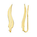 18K PENDIENTES ORO AMARILLO TREPADORES HOJA 21X5 MM