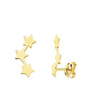 18K PENDIENTES ORO AMARILLO TREPADORES ESTRELLAS 13X4 MM