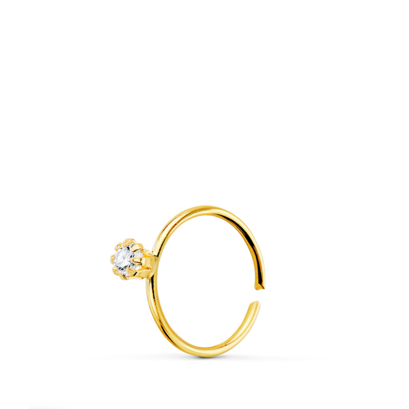 18K PIERCING ORO AMARILLO NARIZ CON CIRCONITA GARRAS 2MM. DIAMETRO: 8 MM