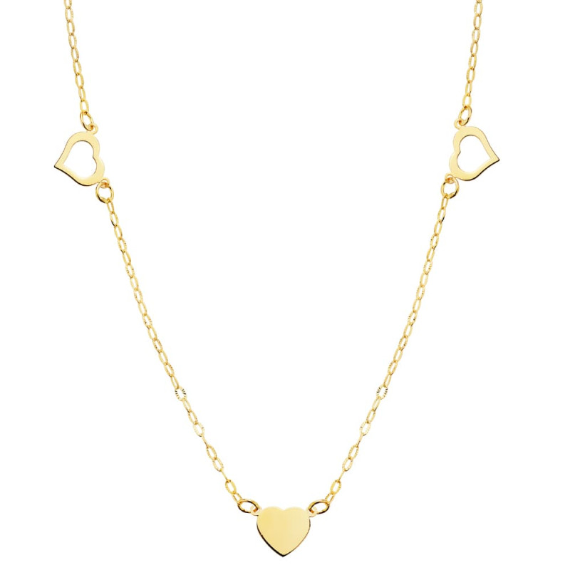 18K COLLAR ORO AMARILLO CORAZONES 7X6 MM 40CM C. AMOR