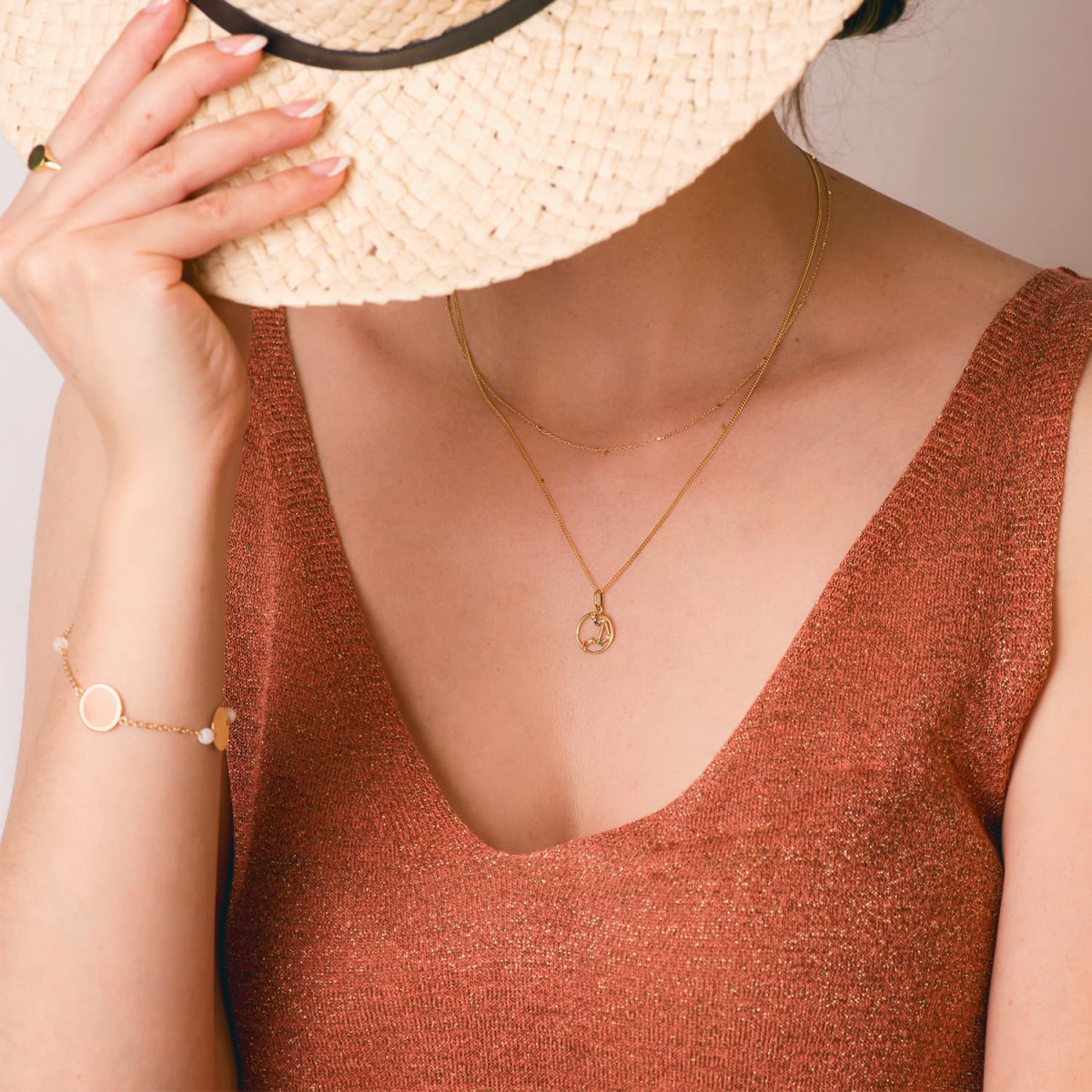 18K HOROSCOPO ORO AMARILLO LIBRA CONSTELACIONES CIRCONITA COLOR 12 MM