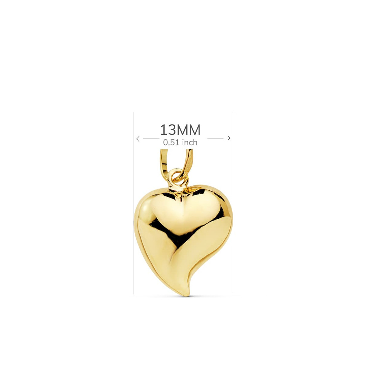 18K COLGANTE ORO AMARILLO CORAZON LISO 13X12 MM C. AMOR
