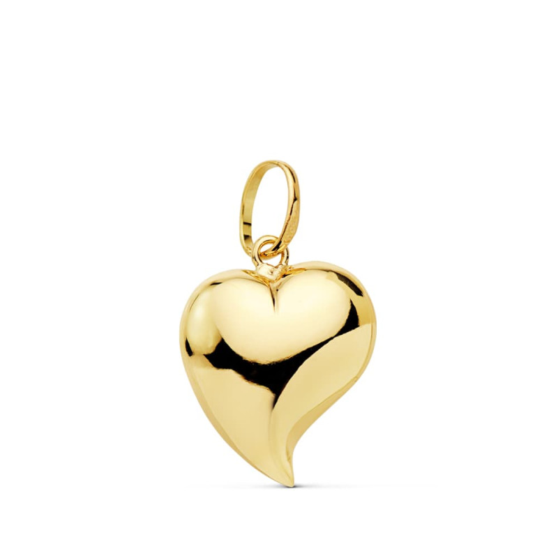 18K COLGANTE ORO AMARILLO CORAZON LISO 15X14 MM C. AMOR
