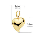 18K COLGANTE ORO AMARILLO CORAZON LISO 15X14 MM C. AMOR
