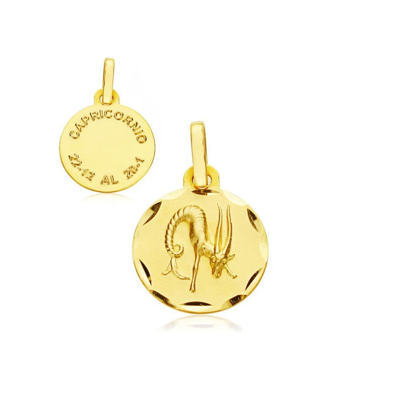 18K HOROSCOPO ORO AMARILLO CAPRICORNIO 13 MM