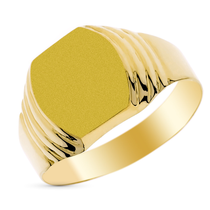 9K SELLO ORO AMARILLO CABALLERO HUECO. ZONA DE GRABADO 12X11 MM