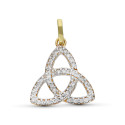9K COLGANTE ORO BICOLOR TRINITY CON CIRCONITAS. MEDIDA: 16X17 MM