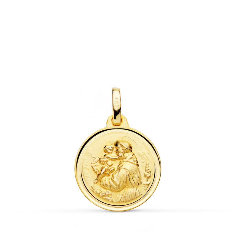 9K MEDALLA ORO AMARILLO SAN ANTONIO BISEL 16 MM