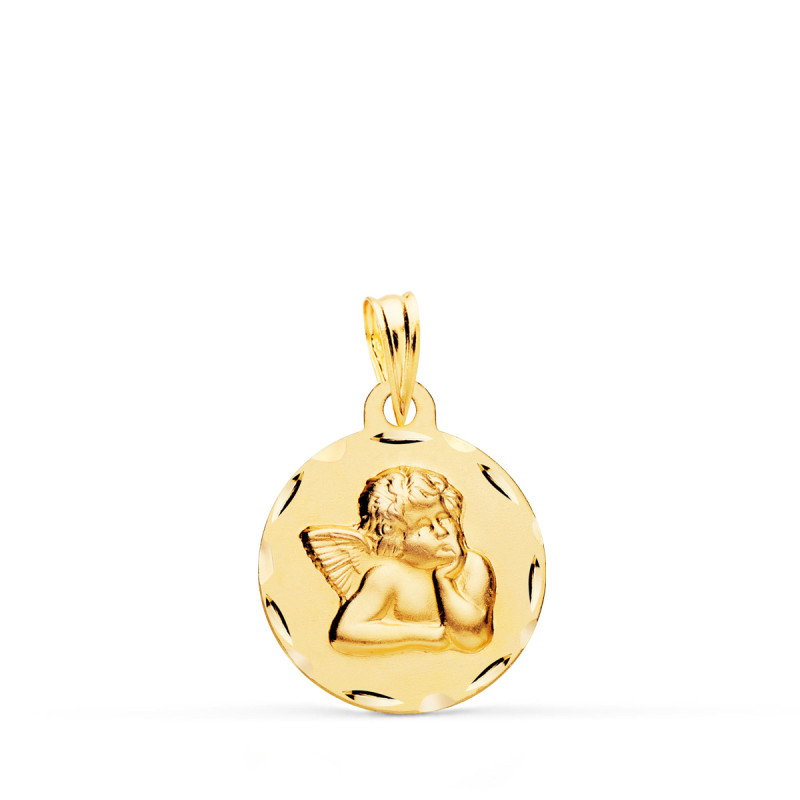 9K MEDALLA ORO AMARILLO ANGELITO BURLÓN 14MM ORO AMARILLO