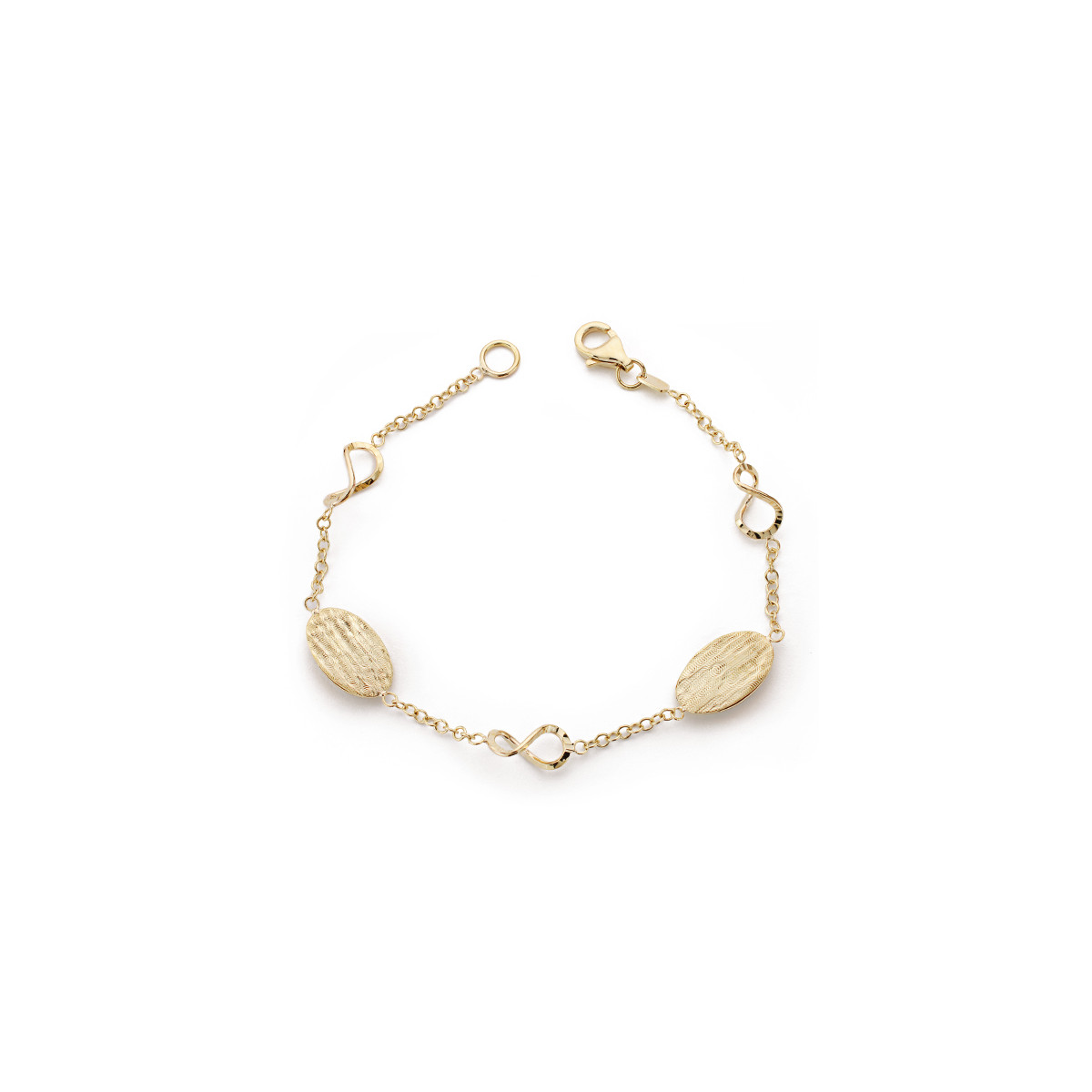 9K PULSERA ORO AMARILLO HUECA 19.5CM