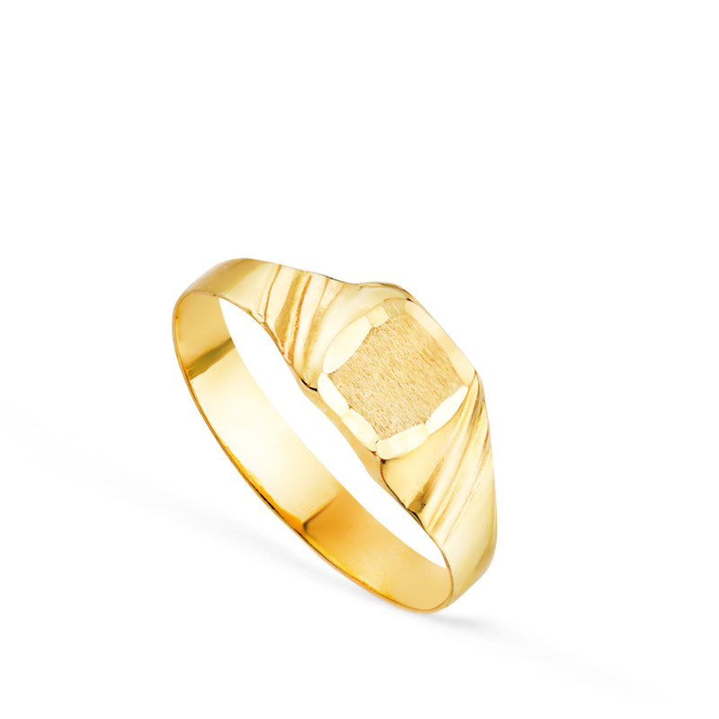 9K SELLO BEBE ORO AMARILLO HUECO TALLADO. ZONA GRABADO: 5 X 4,5 MM