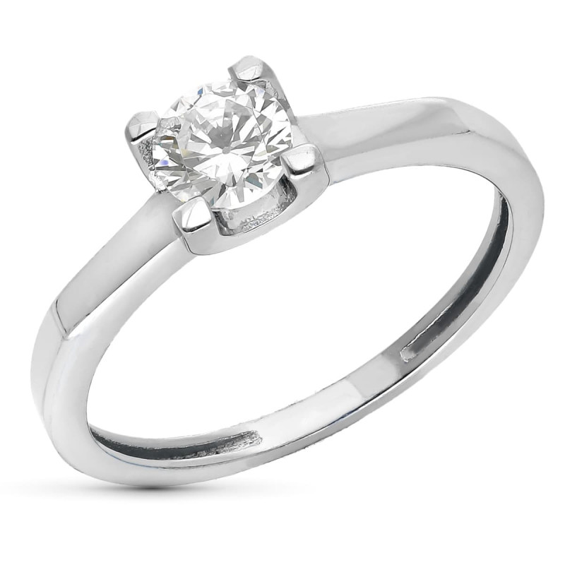 9K SORTIJA SOLITARIO ORO BLANCO SEÑORA CON CIRCONITA 5 MM