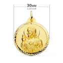 18K ESCAPULARIO ORO AMARILLO HELICE VIRGEN CARMEN Y CORAZON DE JESUS 30 MM