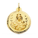 18K ESCAPULARIO ORO AMARILLO HELICE VIRGEN CARMEN Y CORAZON DE JESUS 30 MM