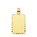 18K PLACA CHAPA LISA ALTO BRILLO ORO AMARILLO TALLADA 24X14 MM