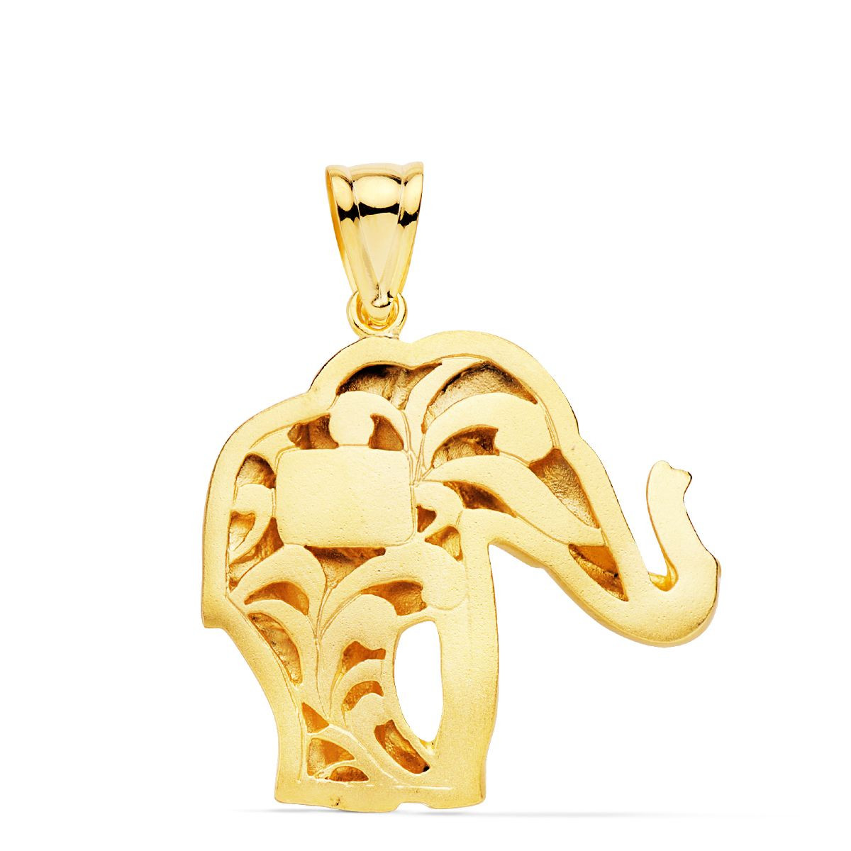 18K COLGANTE ELEFANTE SILUETA ORO AMARILLO 32X30 MM