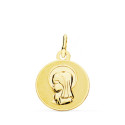 18K MEDALLA ORO AMARILLO VIRGEN NIÑA 14 MM