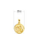18K MEDALLA ORO AMARILLO REDONDA ANGELITO BURLON MATIZADO  16 MM