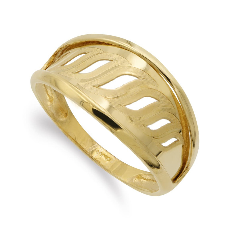 18K SORTIJA ORO AMARILLO MOTIVOS CALADOS ANCHO 10 MM