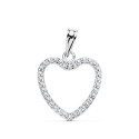 18K COLGANTE CORAZON ORO BLANCO CIRCONITA 16X16 MM C. AMOR