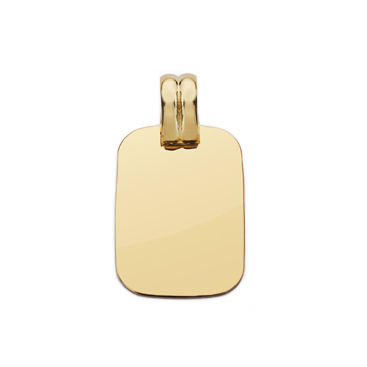 9K PLACA CHAPA ORO AMARILLO LISA EN BRILLO 20X14 MM