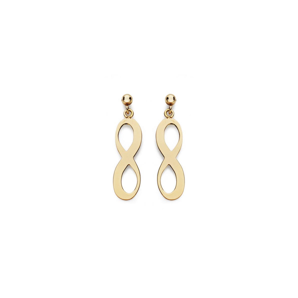 18K PENDIENTES INFINITO PRESION ORO AMARILLO 20X6 MM CIERRE PRESION