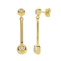 18K PENDIENTES CHATONESORO AMARILLO 30X6 MM CIERRE PRESION