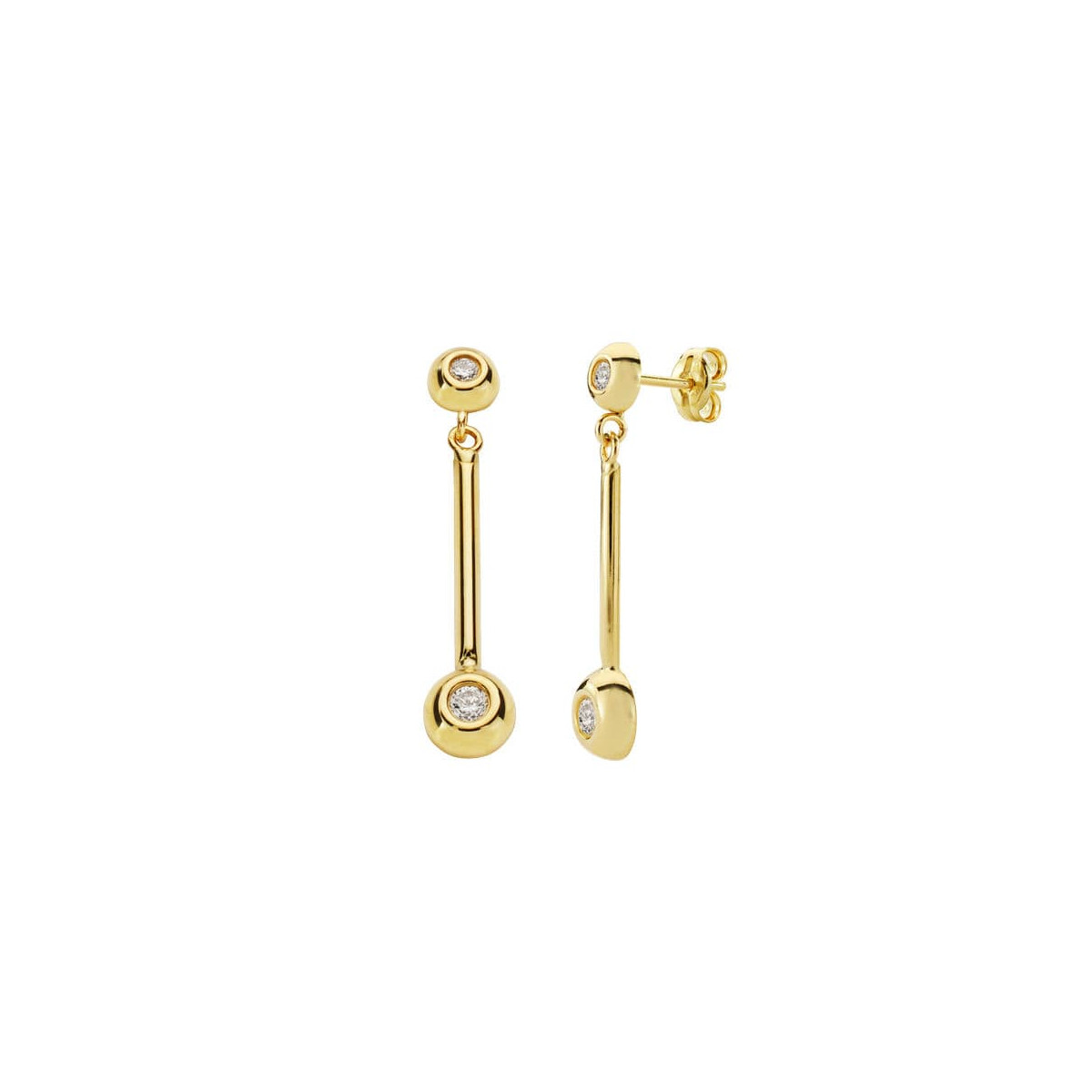 18K PENDIENTES CHATONESORO AMARILLO 30X6 MM CIERRE PRESION