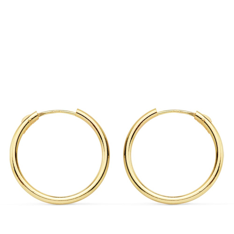 18K AROS ORO AMARILLO REDONDOS LISOS LIGEROS 18X1.50 MM