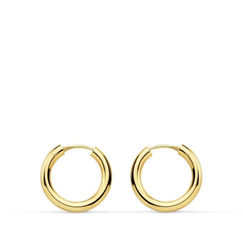 18K AROS ORO AMARILLO REDONDOS LISOS LIGEROS 16X2.5 MM