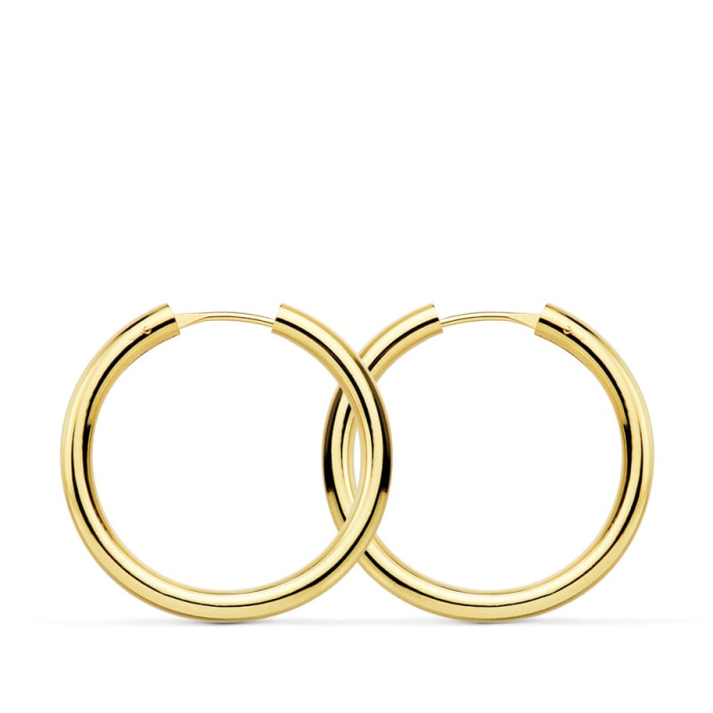 18K AROS ORO AMARILLO REDONDOS LISOS LIGEROS 24X2.5 MM