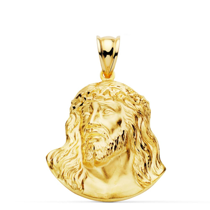 9K CRISTO SANTO ROSTRO ORO AMARILLO 27X22 MM