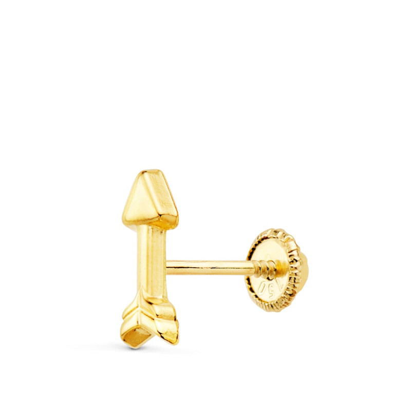 18K PIERCING OREJA ORO AMARILLO FLECHA LISA 9X3.5 MM (MÍNIMO 3 UNIDADES)