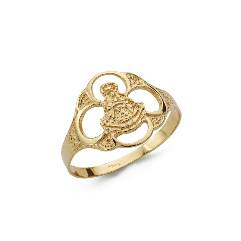 18K SORTIJA ORO AMARILLO VIRGEN DEL ROCIO PANDERETA