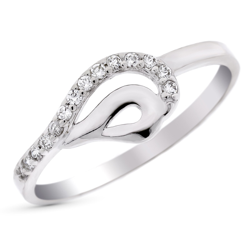 9K SORTIJA ORO BLANCO MOTIVO CALADO CON CIRCONITAS. ANCHO: 8 MM