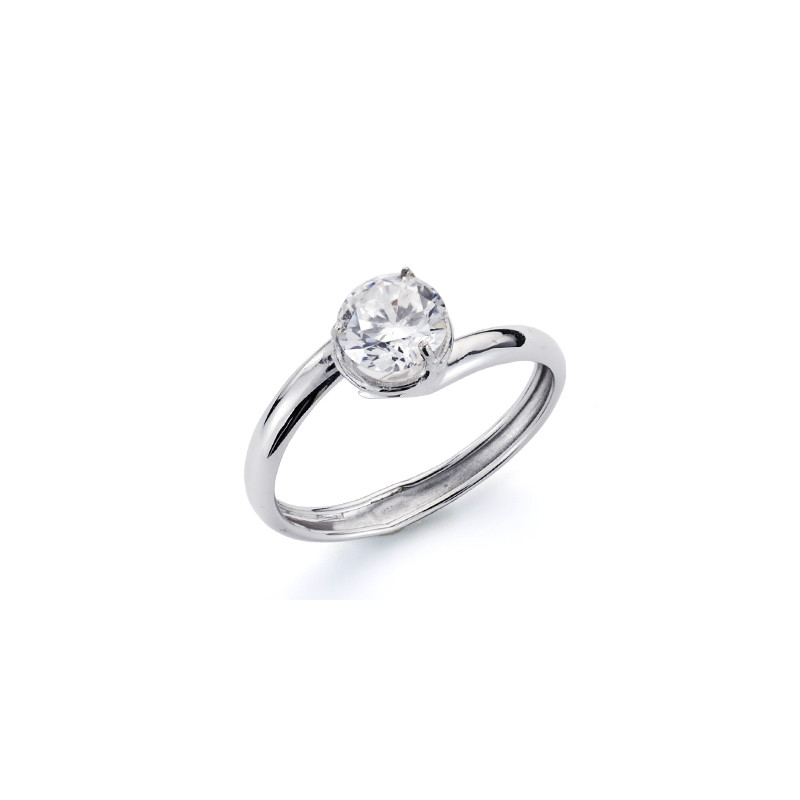 9K SOLITARIO ORO BLANCO CON CIRCONITA DE 5 MM