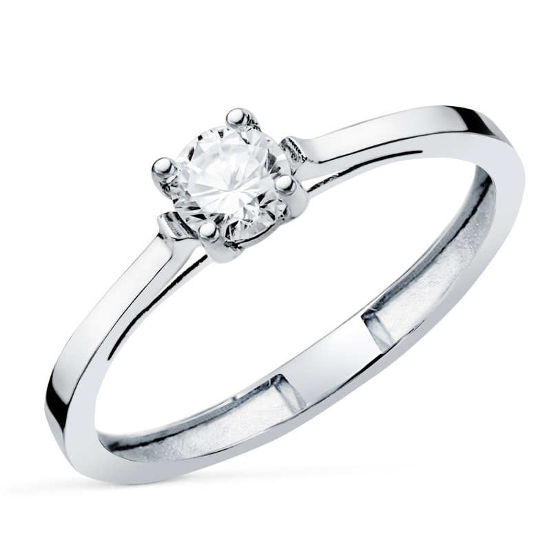18K SOLITARIO ORO BLANCO 4 GARRAS CON DIAMANTE LABORATORIO 0,30 QTES. G - VS1