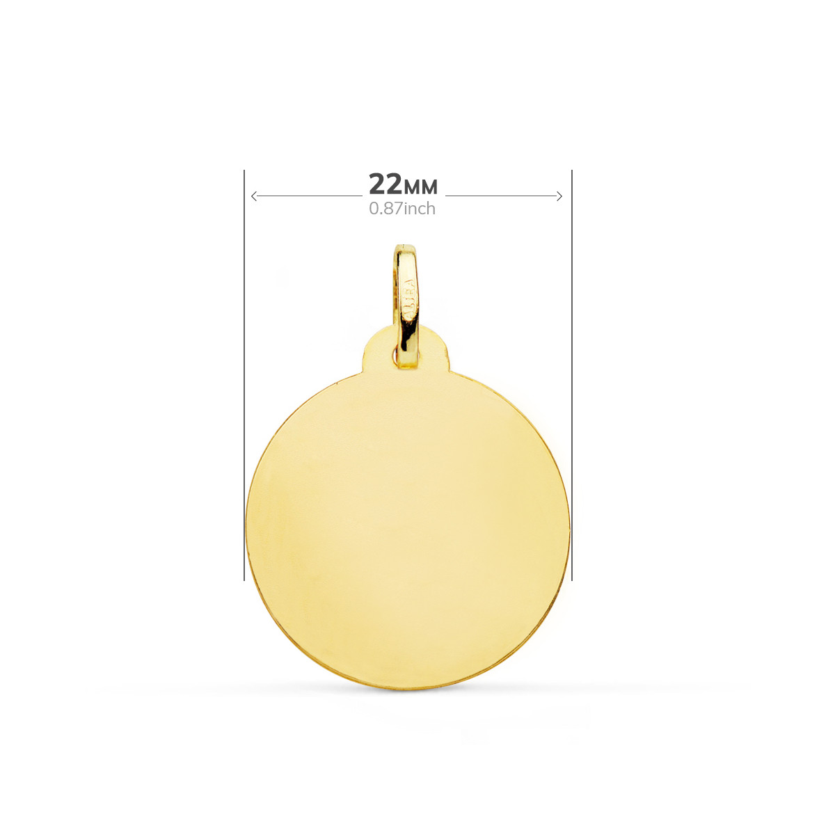 18K MEDALLA ORO AMARILLO SANTA GEMA BISEL 22 MM