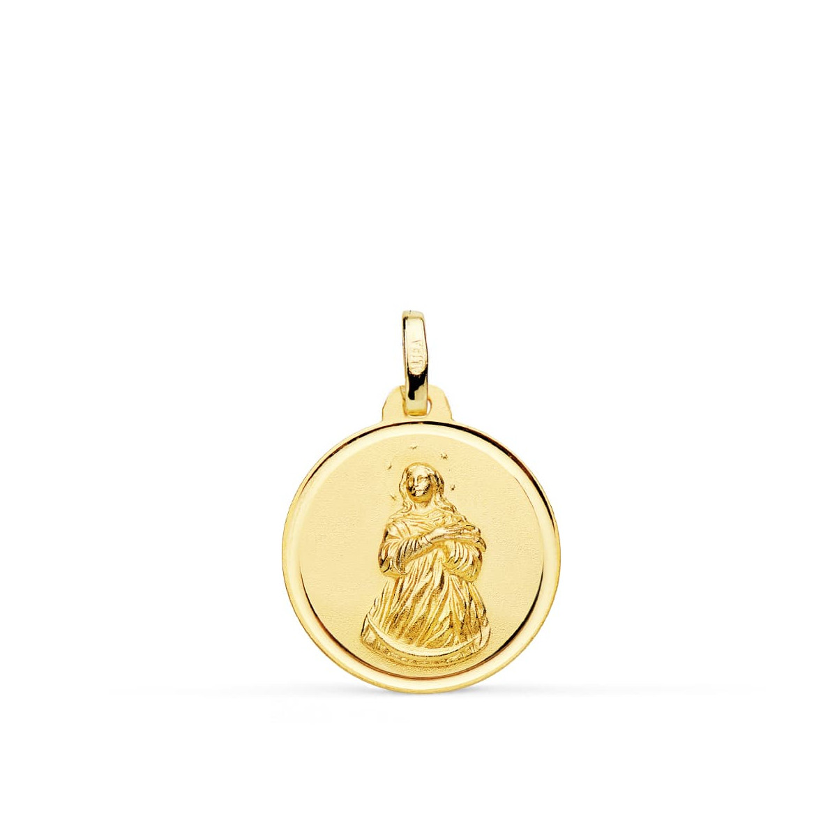 18K MEDALLA ORO AMARILLO VIRGEN INMACULADA 18 MM BISEL